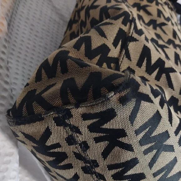 Michael Michael Kors Signature Black and Tan Canvas Tote - Picture 8 of 13